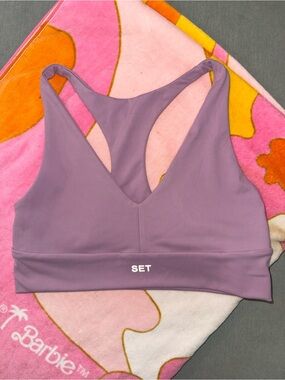 SET Active Luxforme Lilac Purple Racerback Sports Bra | Size L